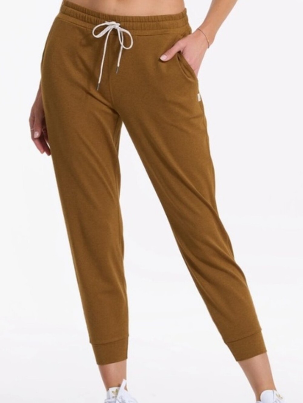 Vuori Performance Joggers Women Small Gold Heathered Drawstring Sweatpants